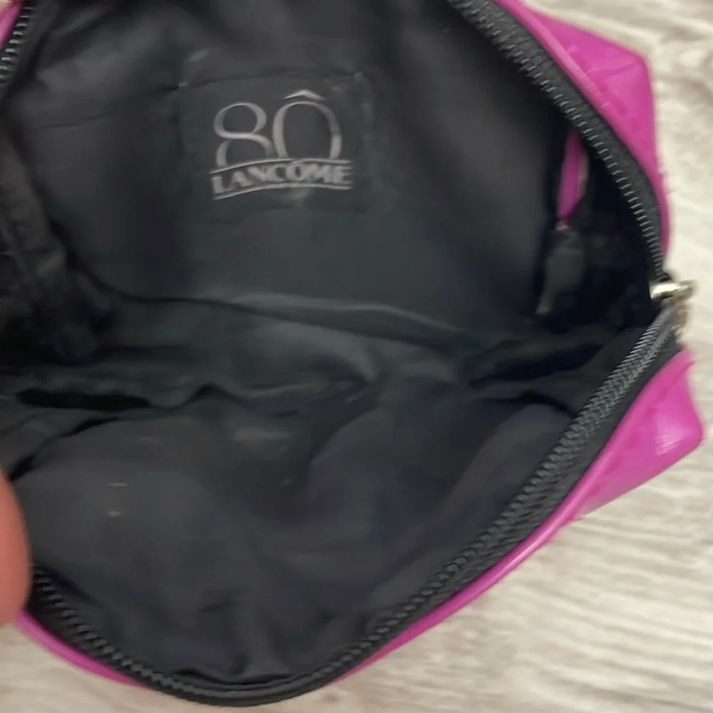 **Free Upon Request with Any Purchase** Lancome Purple Zip Top Makeup Bag